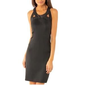 Gretchen Scott Jersey Isosceles Black Mini Dress Large LBD Cocktail Formal